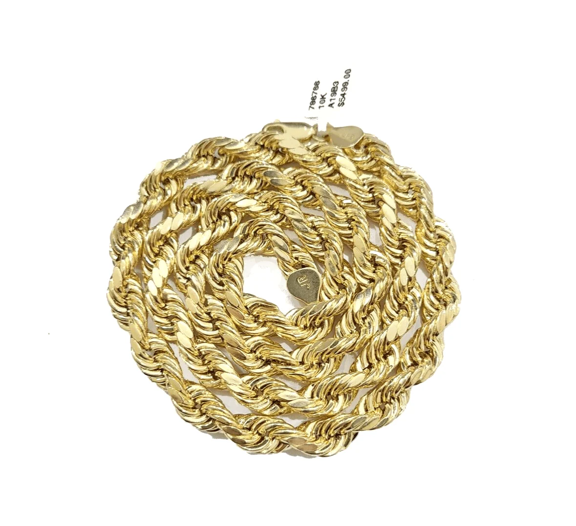10k Gold Pharaoh Head Charm Rope Chain Necklace 8mm 24'' Set & Pendant 10kt REAL - Image 7