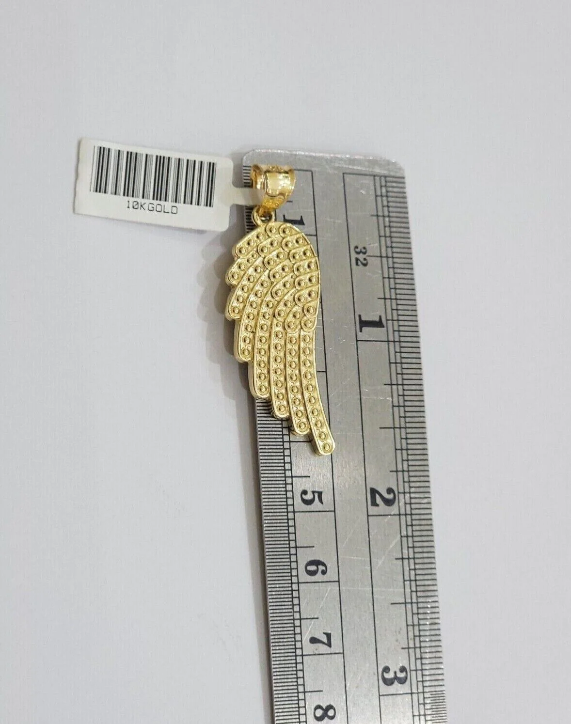 10k Gold Rope Chain Angel Wing Charm Pendant Set 22" Inch 3mm Necklace REAL SALE - Image 9
