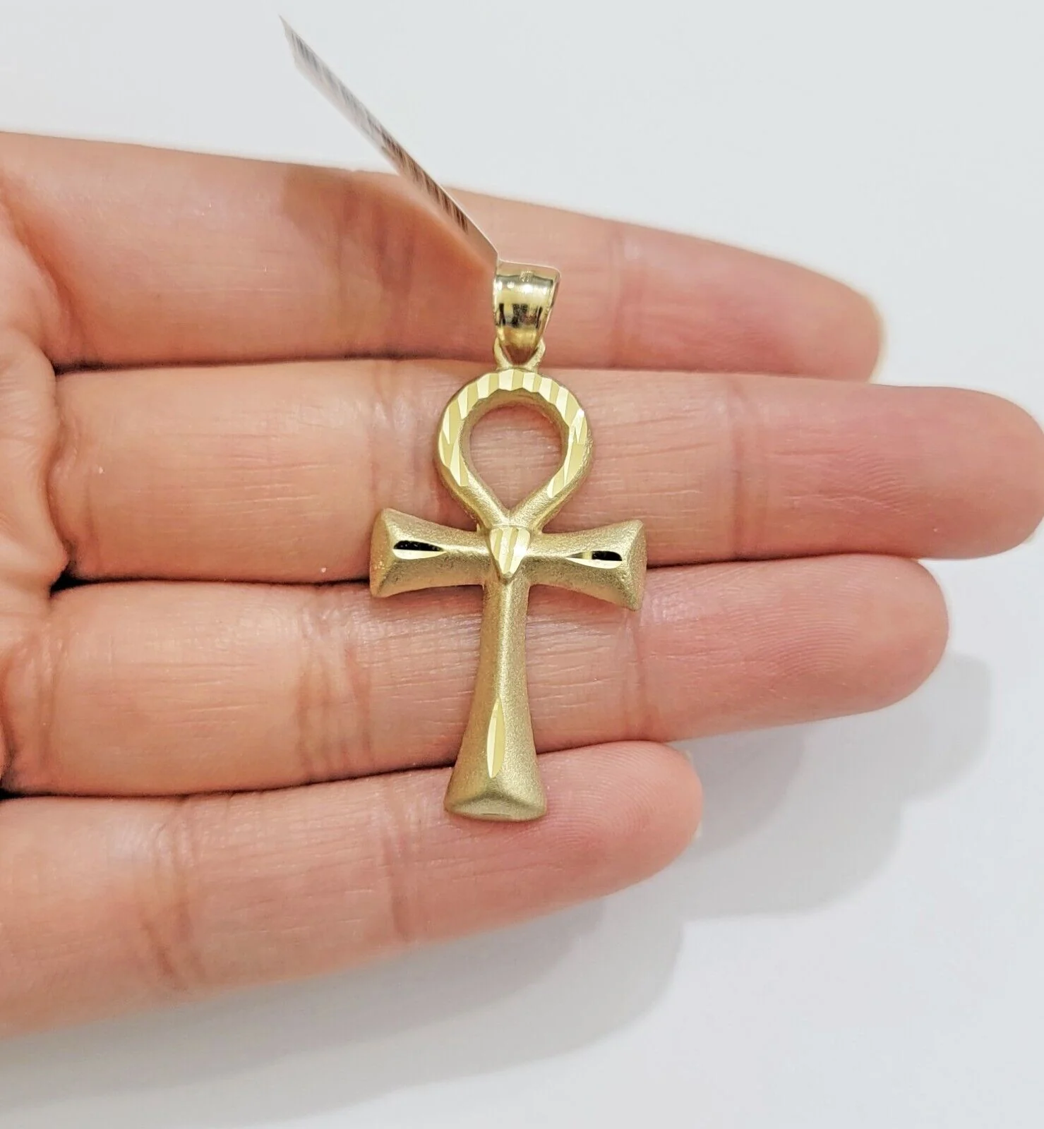 10k Gold Rope Chain Ankh Cross Charm Pendant Set 18"-28" inch 3mm Necklace, REAL - Image 3