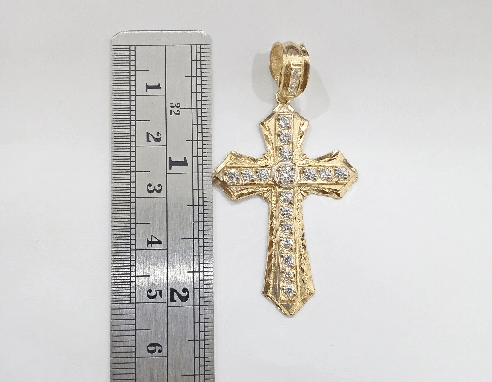 10k Gold Rope Chain Cross Charm Pendant Set Necklace 22" inch 5mm, REAL 10kt Men - Image 4