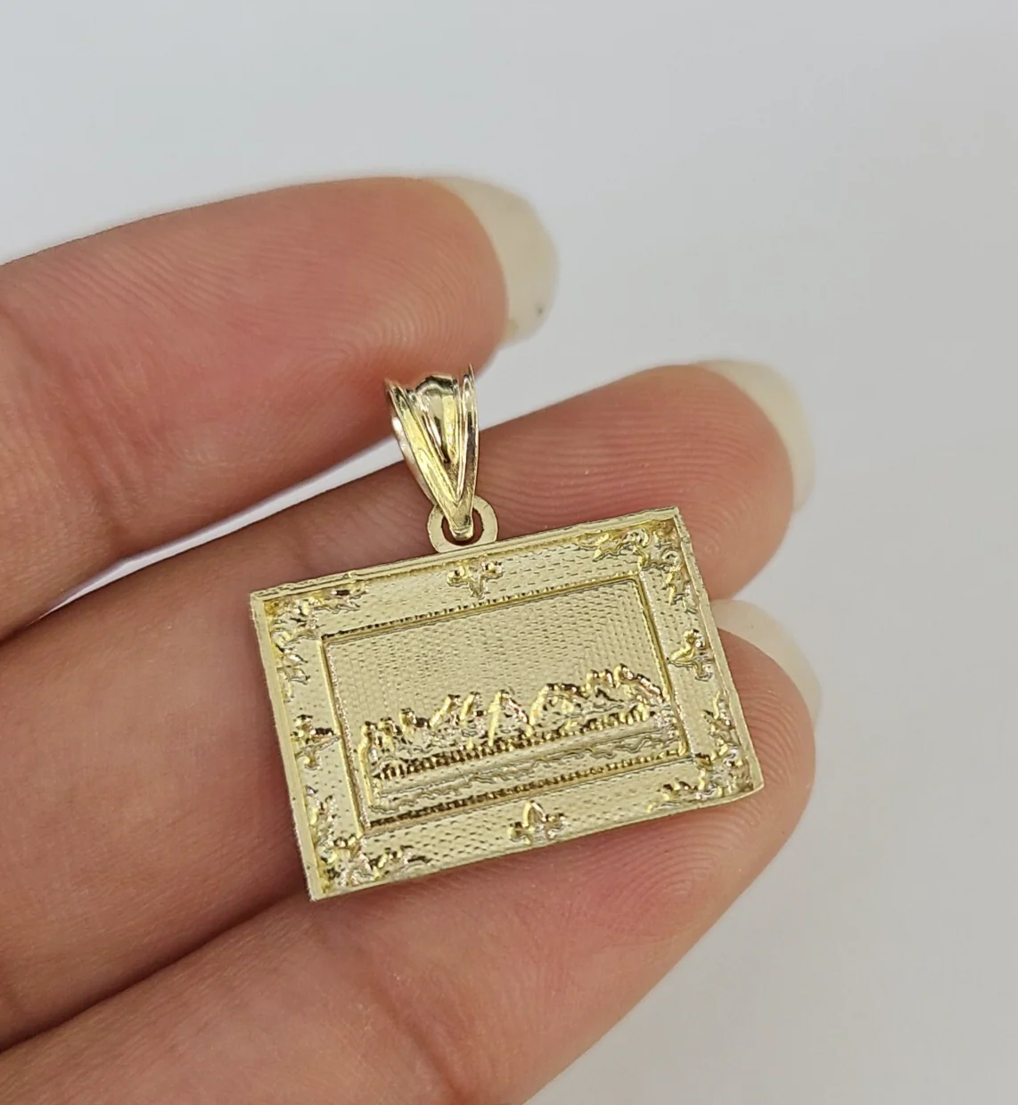 10k Gold Rope Chain Last Supper Charm Pendant Set 18"-28" inch 2.5mm Necklace - Image 7
