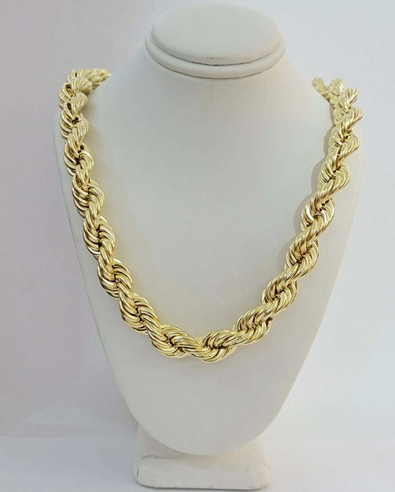 10k Gold Rope Chain Mens 22 Inch Necklace 12mm REAL 10kt Yellow Gold , Thick - Image 8