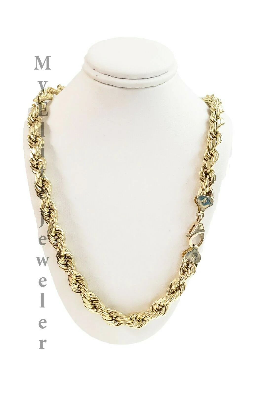 10K Gold Rope Chain Necklace 20 Inch 8mm Yellow Gold Lobster Lock , REAL GOLD - Image 8