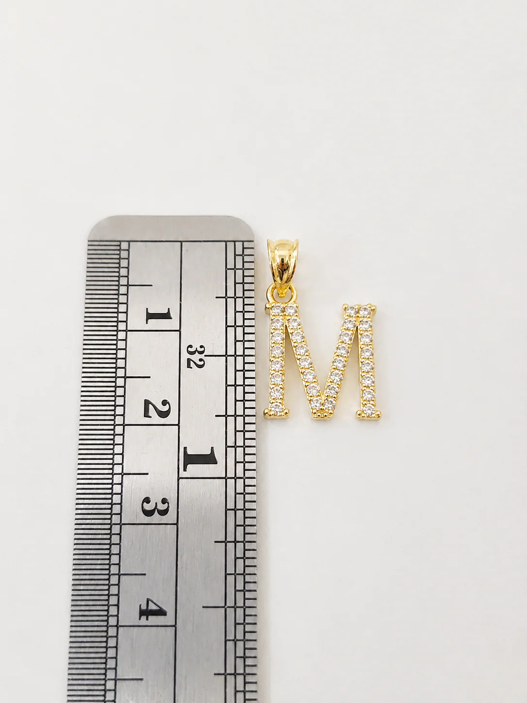 10K Gold Solid Franco Chain M Initial CZ Stone Pendant Set 1mm 16 18 20 22 Women - Image 5