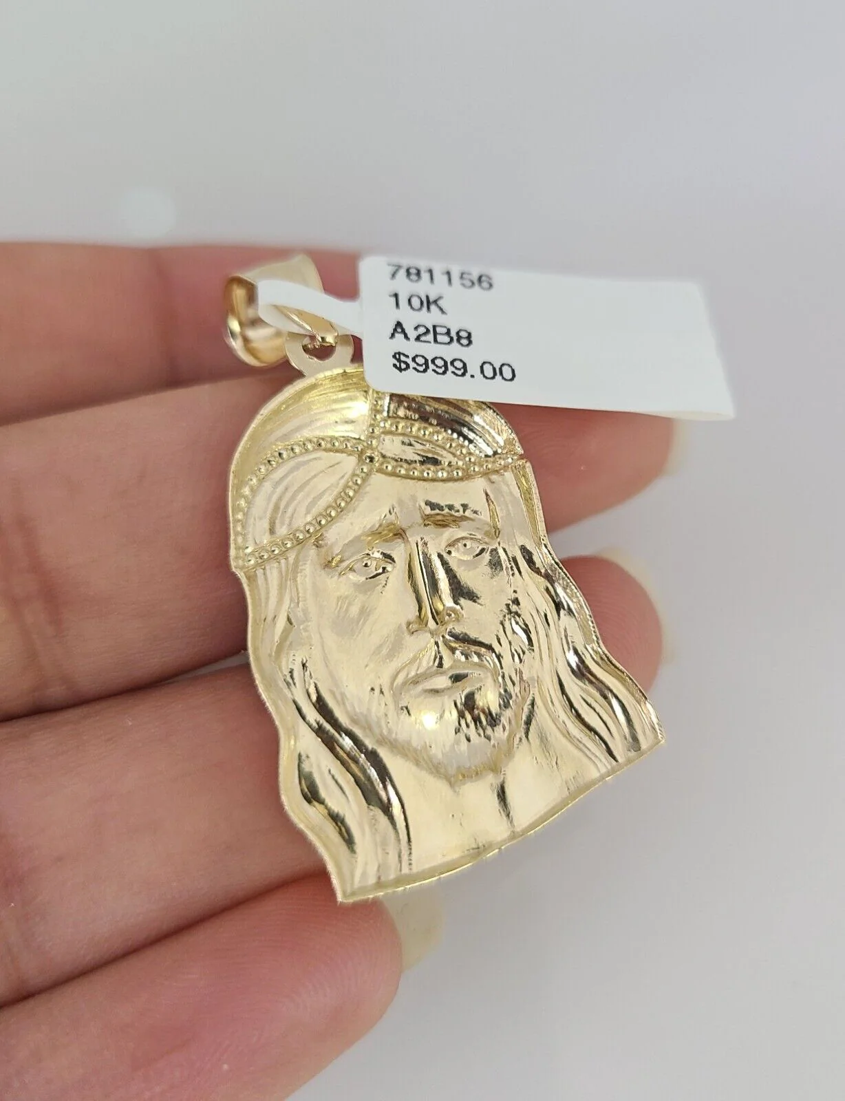 10k Gold Solid Miami Cuban Necklace Jesus Head Pendant 2.5mm 18-24" Chain Set - Image 6