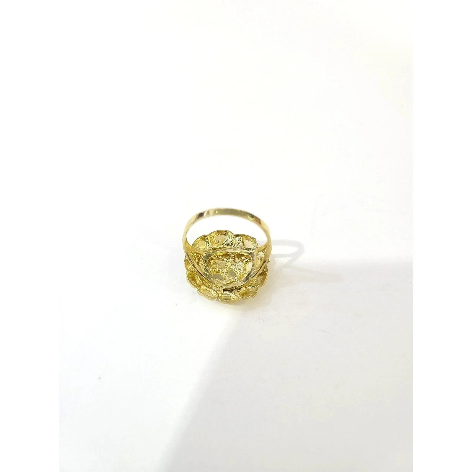 10K Gold Womens Nugget Cluster Ring Round Design Bold Statement Ladies Ring - Image 4