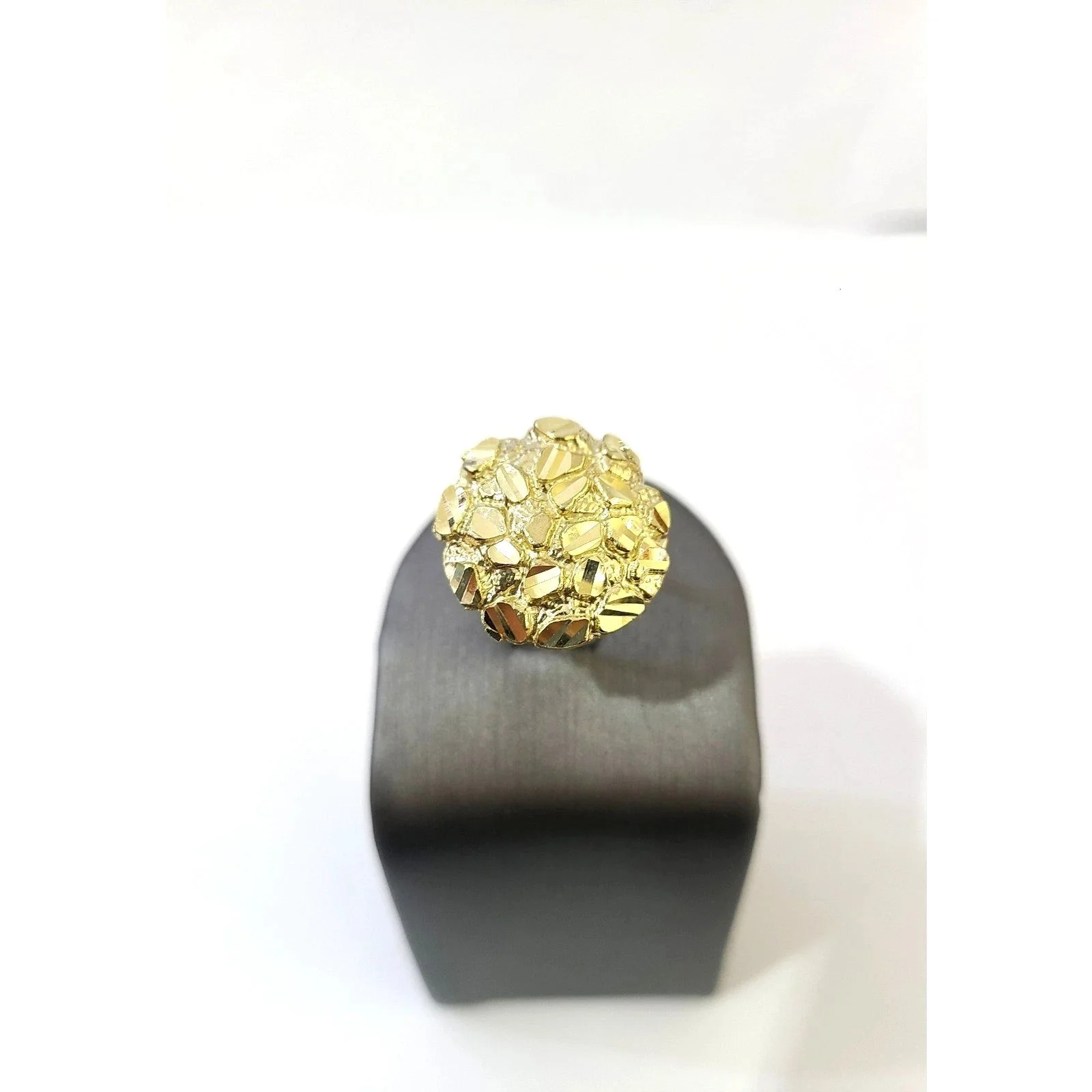 10K Gold Womens Nugget Cluster Ring Round Design Bold Statement Ladies Ring - Image 5
