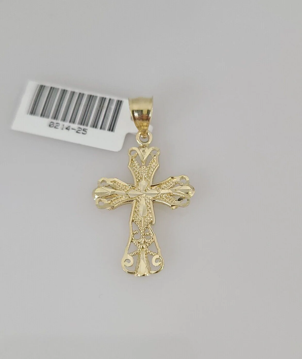 10k Jesus Cross Charm Pendant REAL 10Kt Religious Yellow Gold Genuine - Image 4