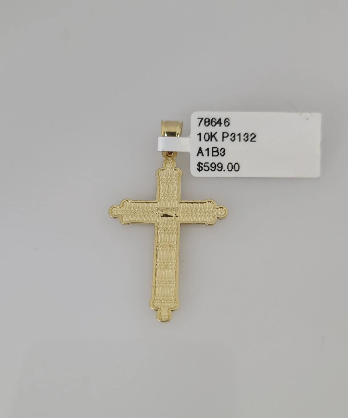 10k Jesus Cross Charm Pendant REAL 10Kt Religious Yellow Gold Genuine - Image 3