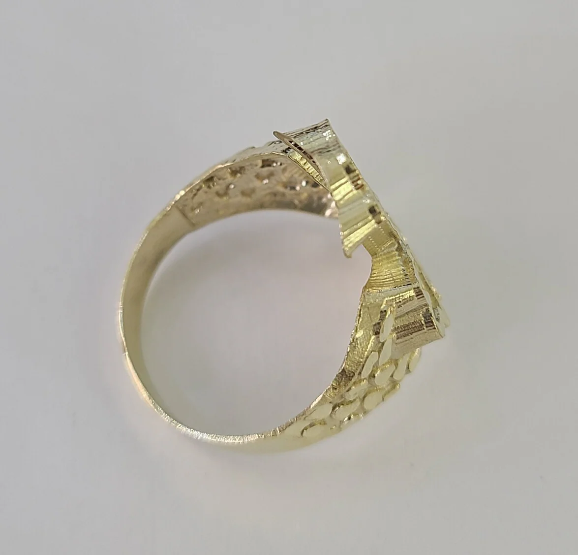 10k Jesus Cross Nugget Ring Casual Band Yellow Gold Genuine Brand New Religious All Sizes - Image 7