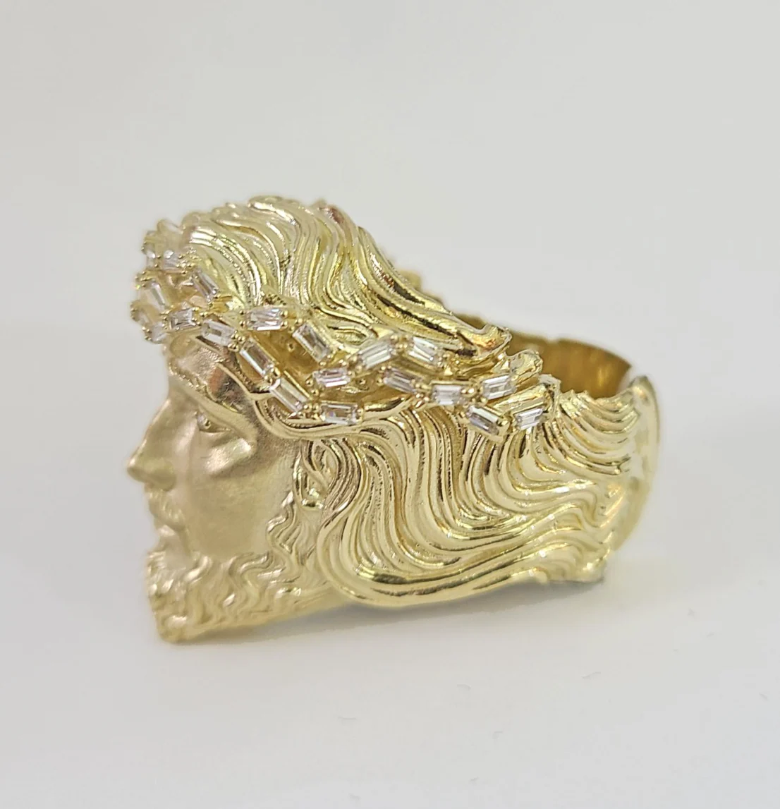 10k Jesus Head Ring Casual Band Yellow Gold Genuine Brand New Religious All Sizes - Image 6