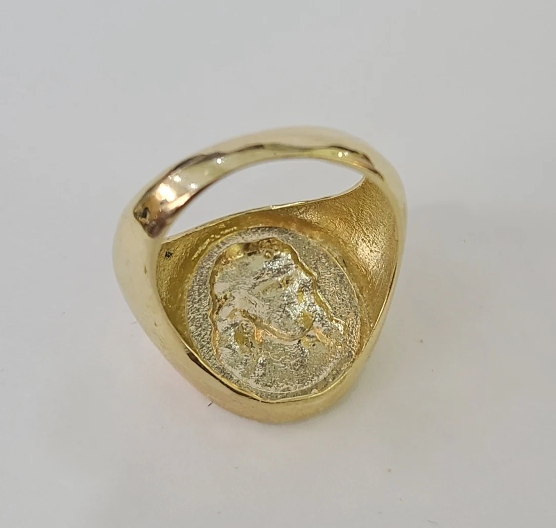 10k Jesus Head Ring Yellow Gold Men Real Genuine All Sizes - Image 6