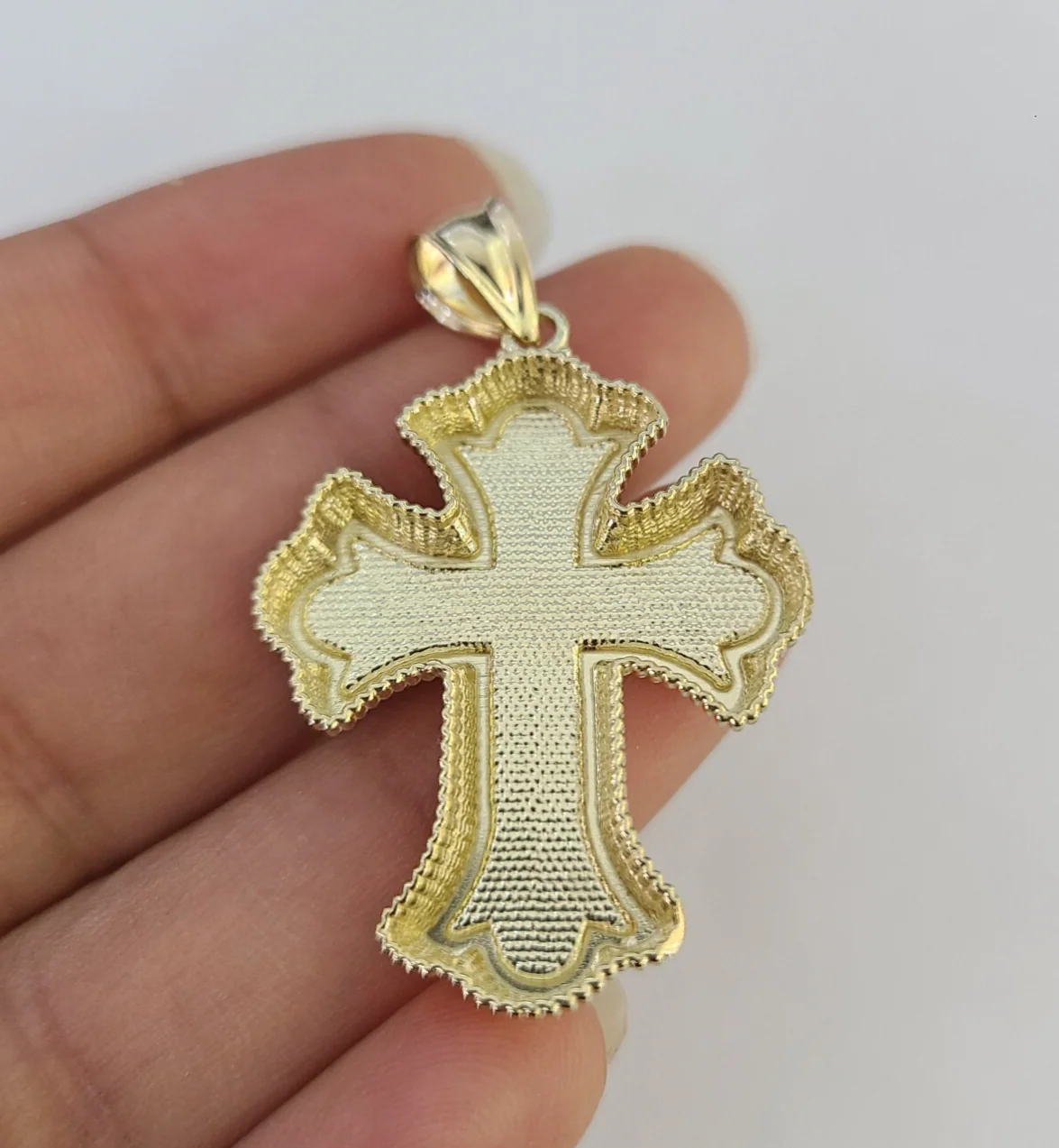 10k Jesus Roman Cross Charm Pendant Religious REAL 10Kt Yellow Gold - Image 5