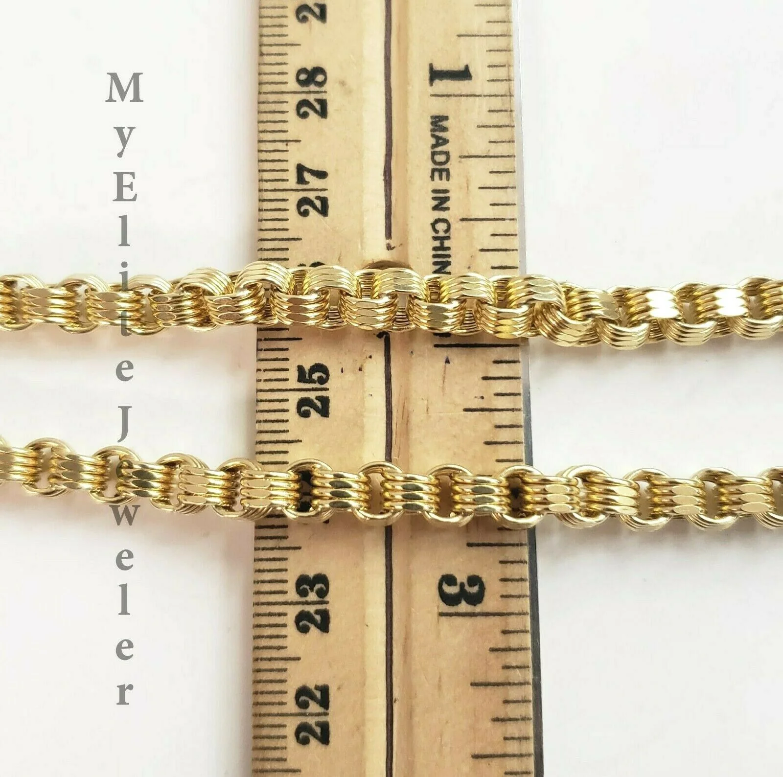 10K Ladies Men's Byzantine Chain Necklace Yellow Gold 5 mm 22 Inch Lobster Lock - Image 5