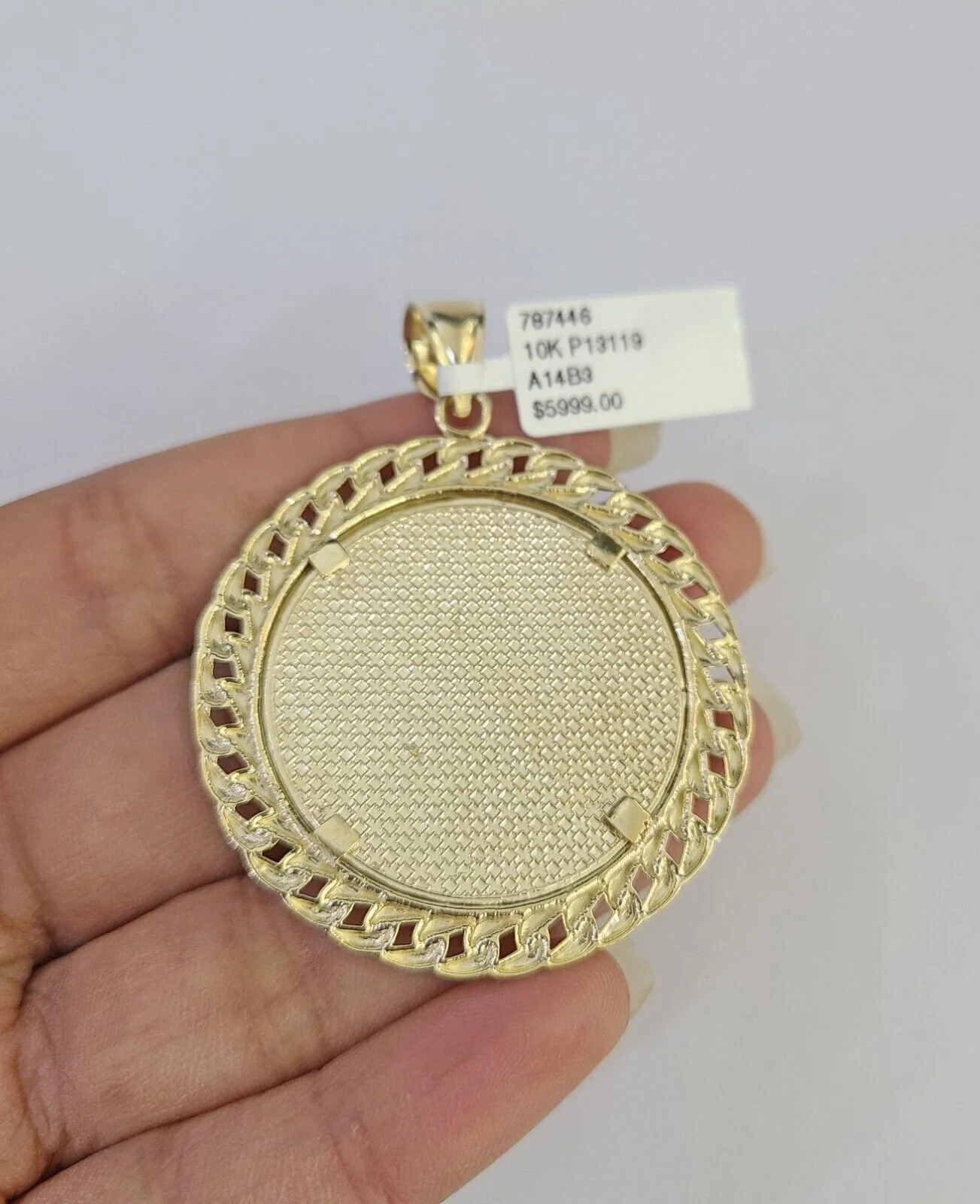 10k Last Supper Charm Pendant REAL 10Kt Religious Medallion Yellow Gold - Image 4