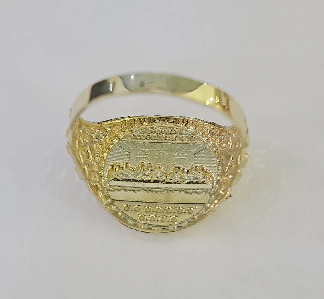 10k Last Supper Ring Casual Band Yellow Gold Genuine Brand New Religious All Sizes - Image 2