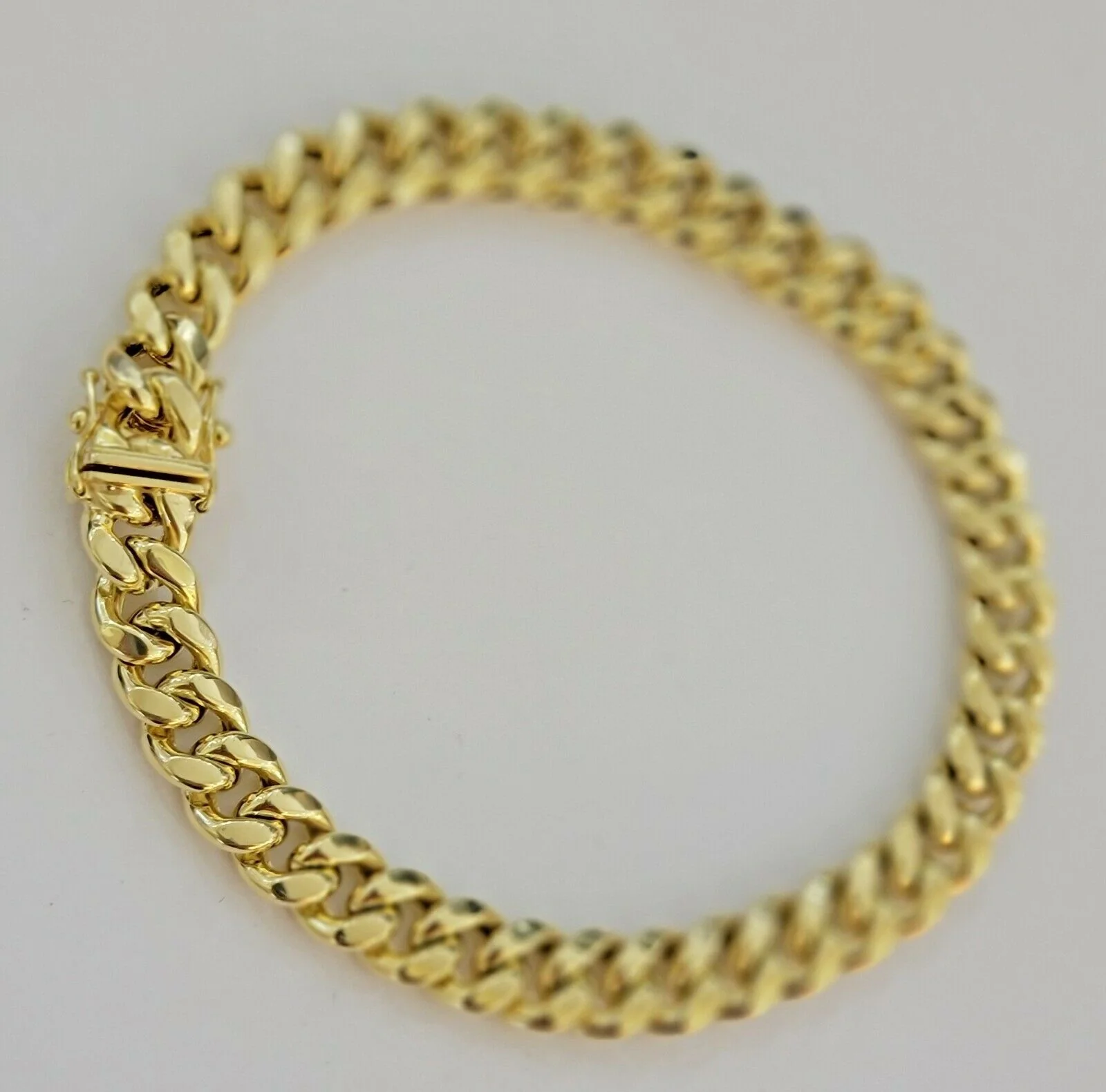 10K Men's Yellow Gold Miami Cuban Bracelet 8.5 Inches 9mm long Box Lock - Image 4