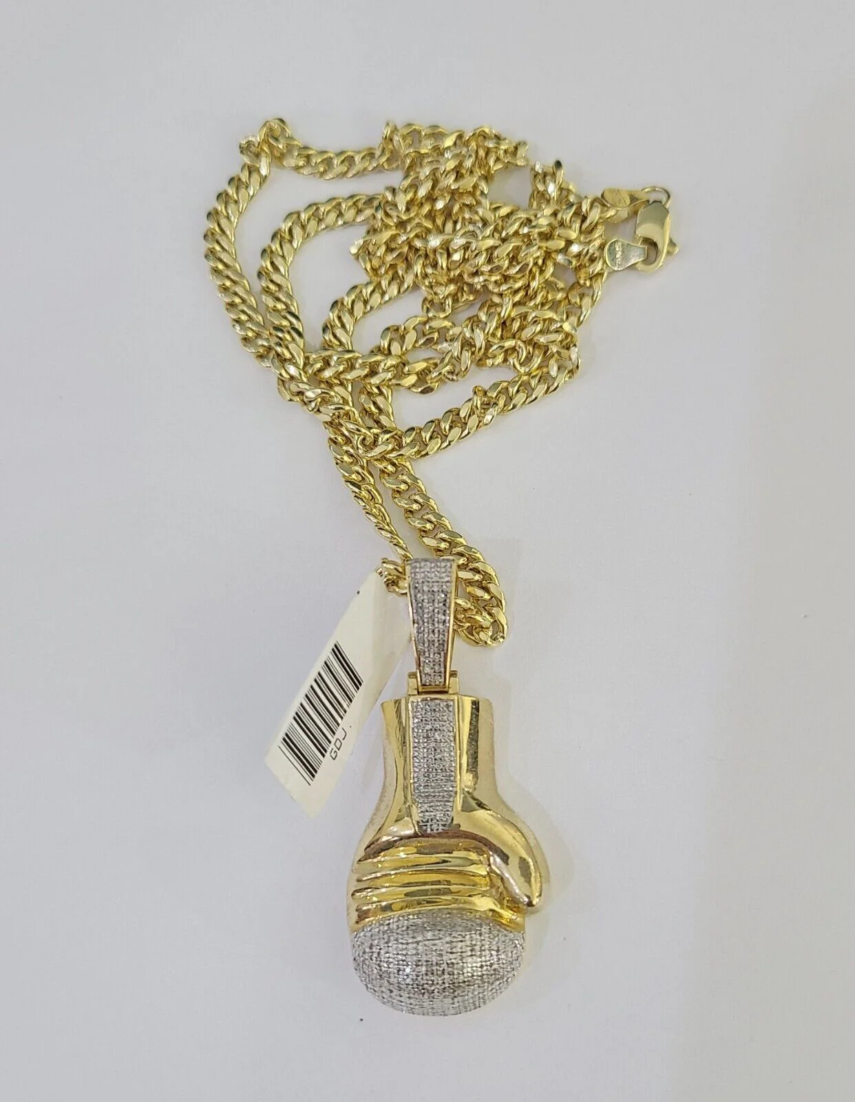 10k Miami Cuban Chain Boxing Glove Charm Set 4.5mm 20"-28" Necklace Pendant Gold - Image 5