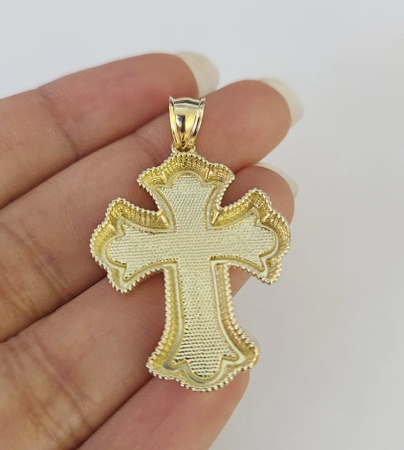10k Miami Cuban Chain Jesus Cross Charm Pendant Set 5mm 18"28" Necklace Gold - Image 7