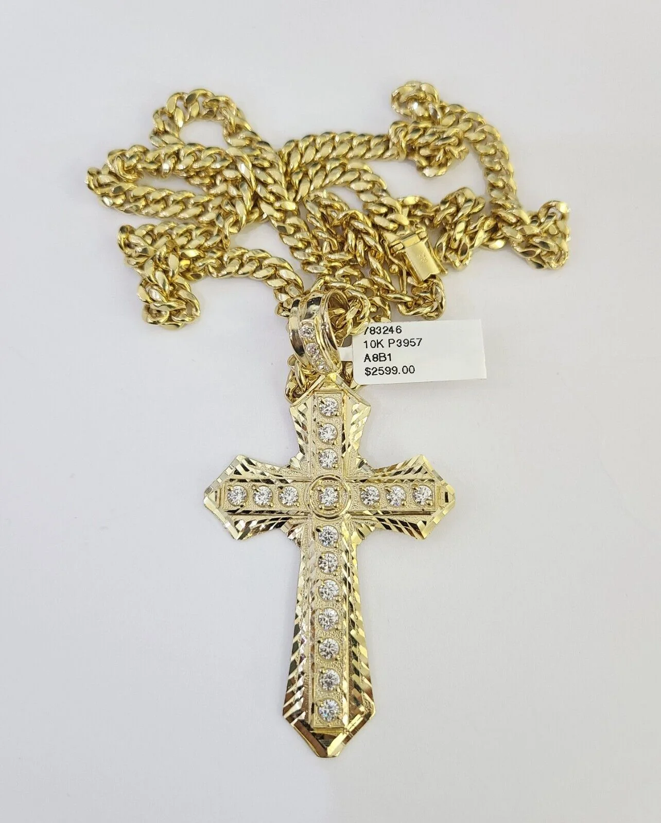 10K Miami Cuban Link Chain Jesus Cross Pendent Charm 6mm 20"-30" Necklace - Image 6