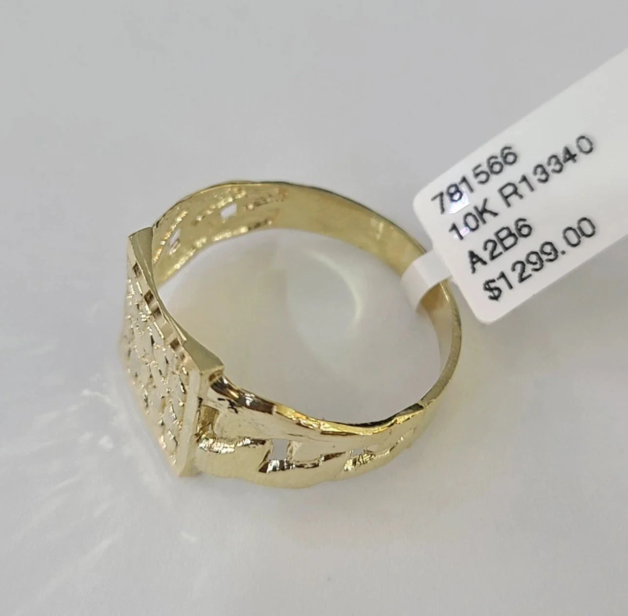 10k Nugget Ring Cuban Yellow Gold Women Men Real Genuine 10Kt - Image 4