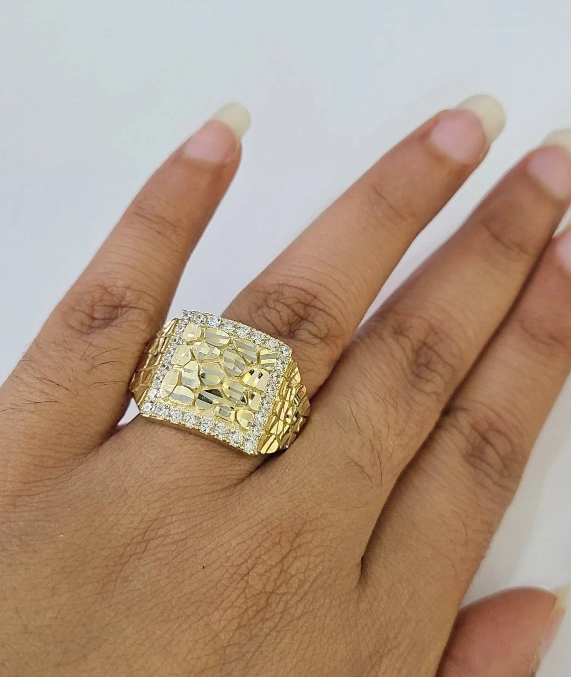 10k Nugget Ring Yellow Gold Women Men Real Genuine 10Kt - Image 7