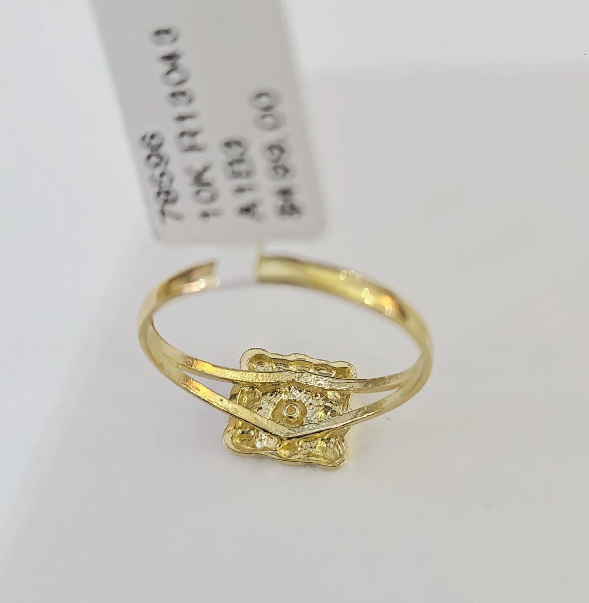 10k Nugget Square Ring Yellow Gold Women Real Genuine All Sizes - Image 5