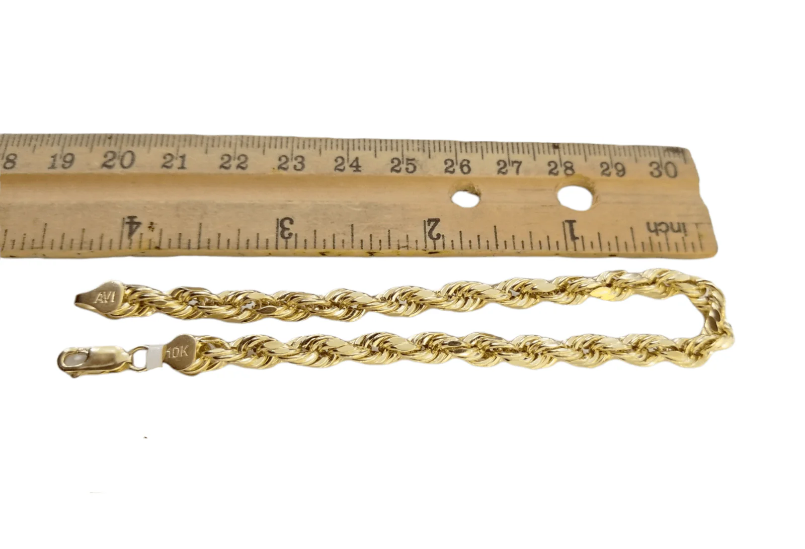 10K Real Gold Bracelet 9" Inch Rope Chain 5mm Lobster Lock Yellow Gold - Image 7