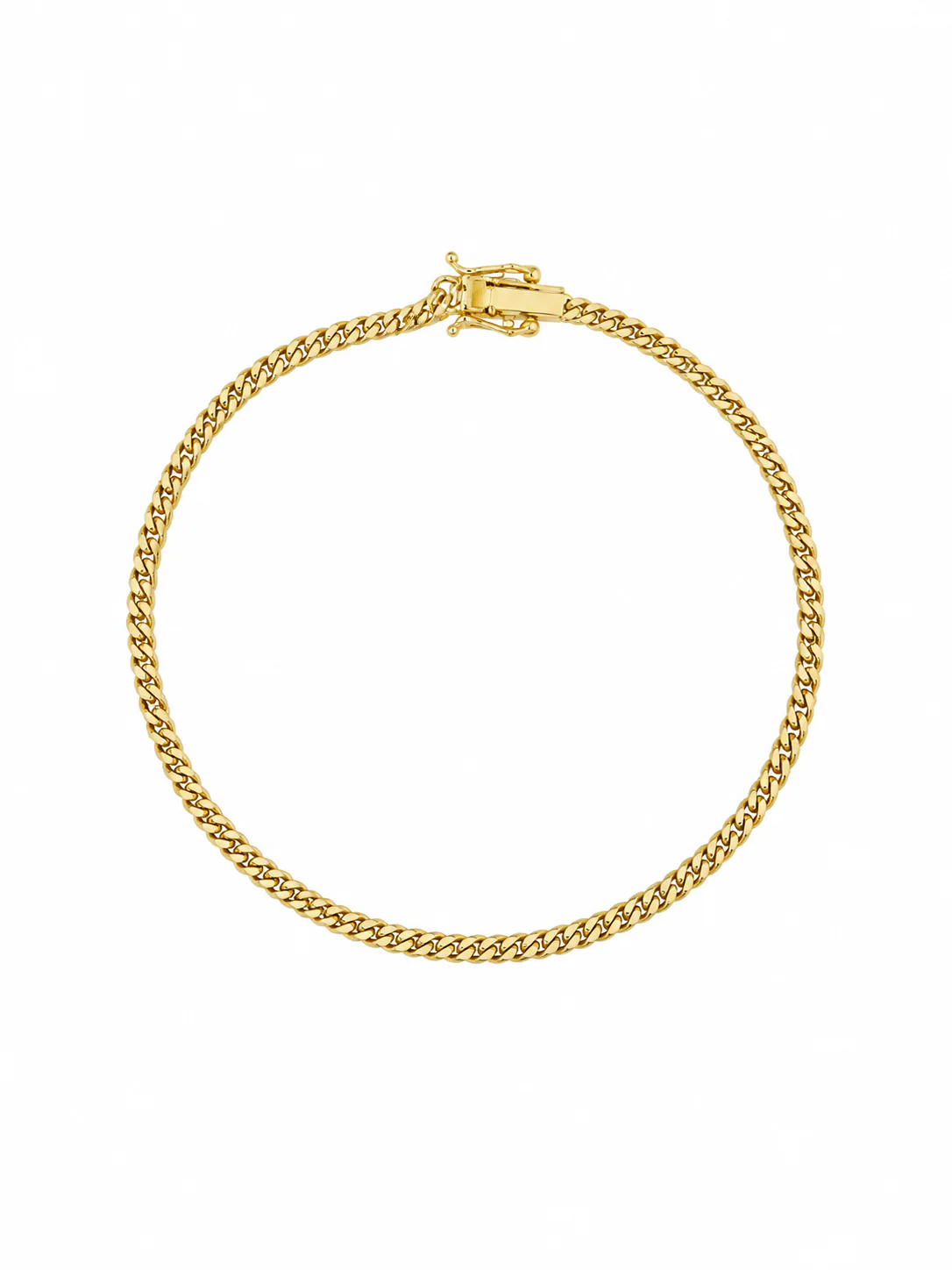 10k Real Solid Gold Miami Cuban Bracelet 2mm Link 7" inch Women Ladies - Image 2