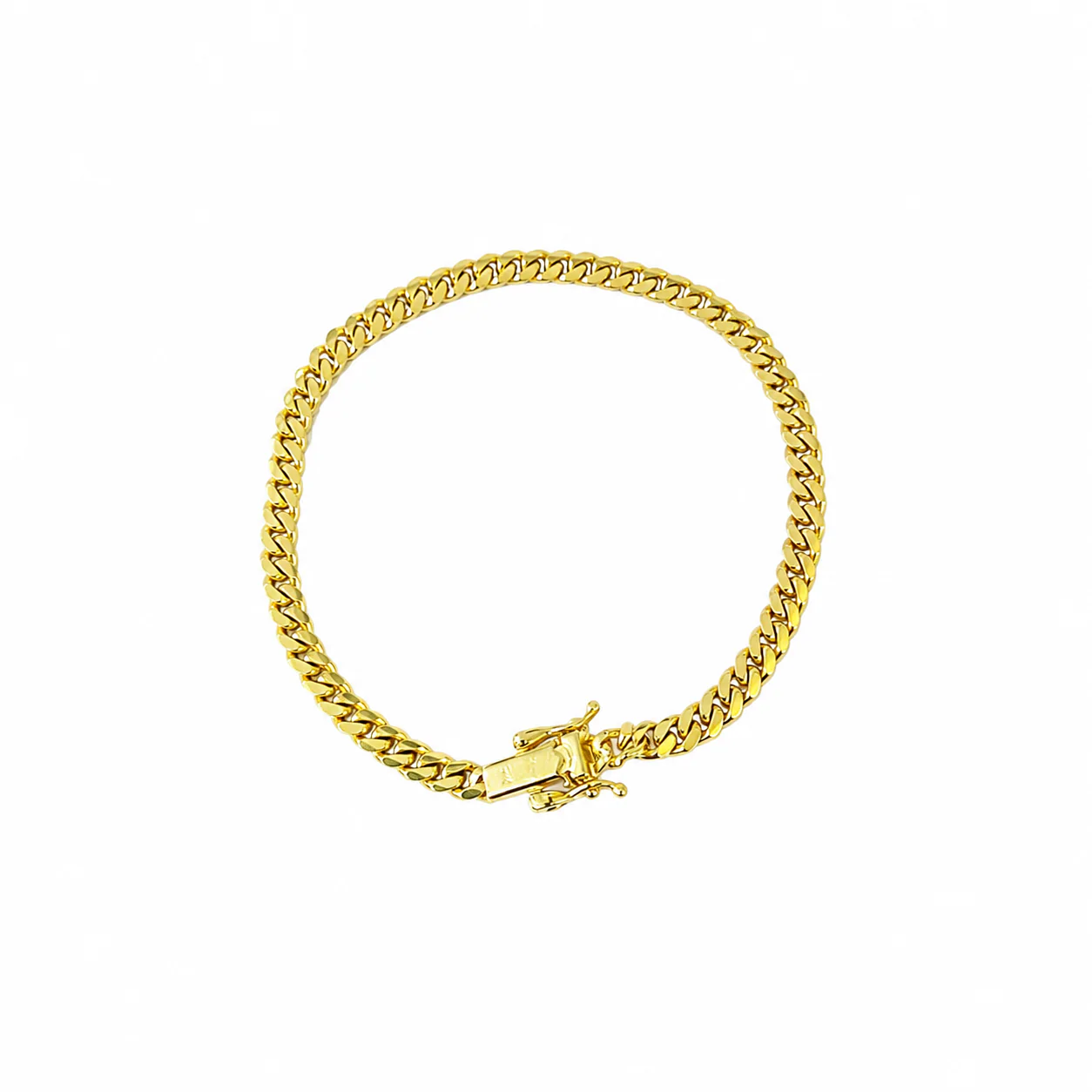 10k Real Solid Gold Miami Cuban Bracelet 4mm Link 7" inch Women Men - Image 6
