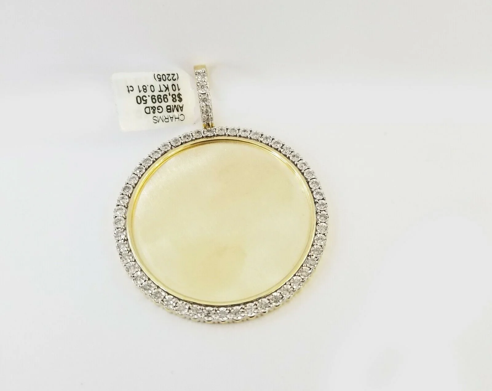 10k Real Yellow Gold Memory Pendant Charm 0.80CT 10kt Real 2"Inch Diamond Charm - Image 5