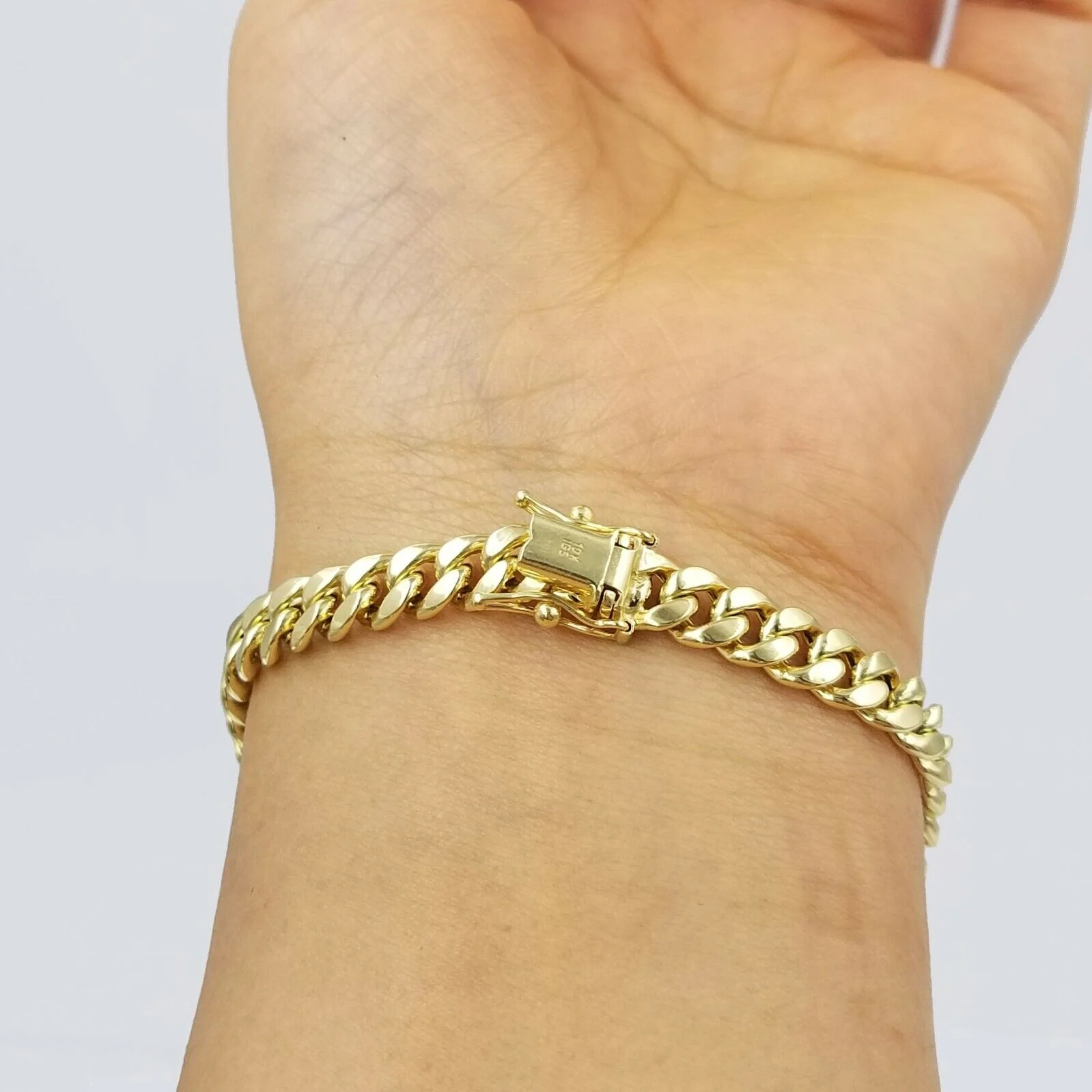 10K Real Yellow Gold Miami Cuban Bracelet 6mm Link 7 inch Box Lock - Image 2