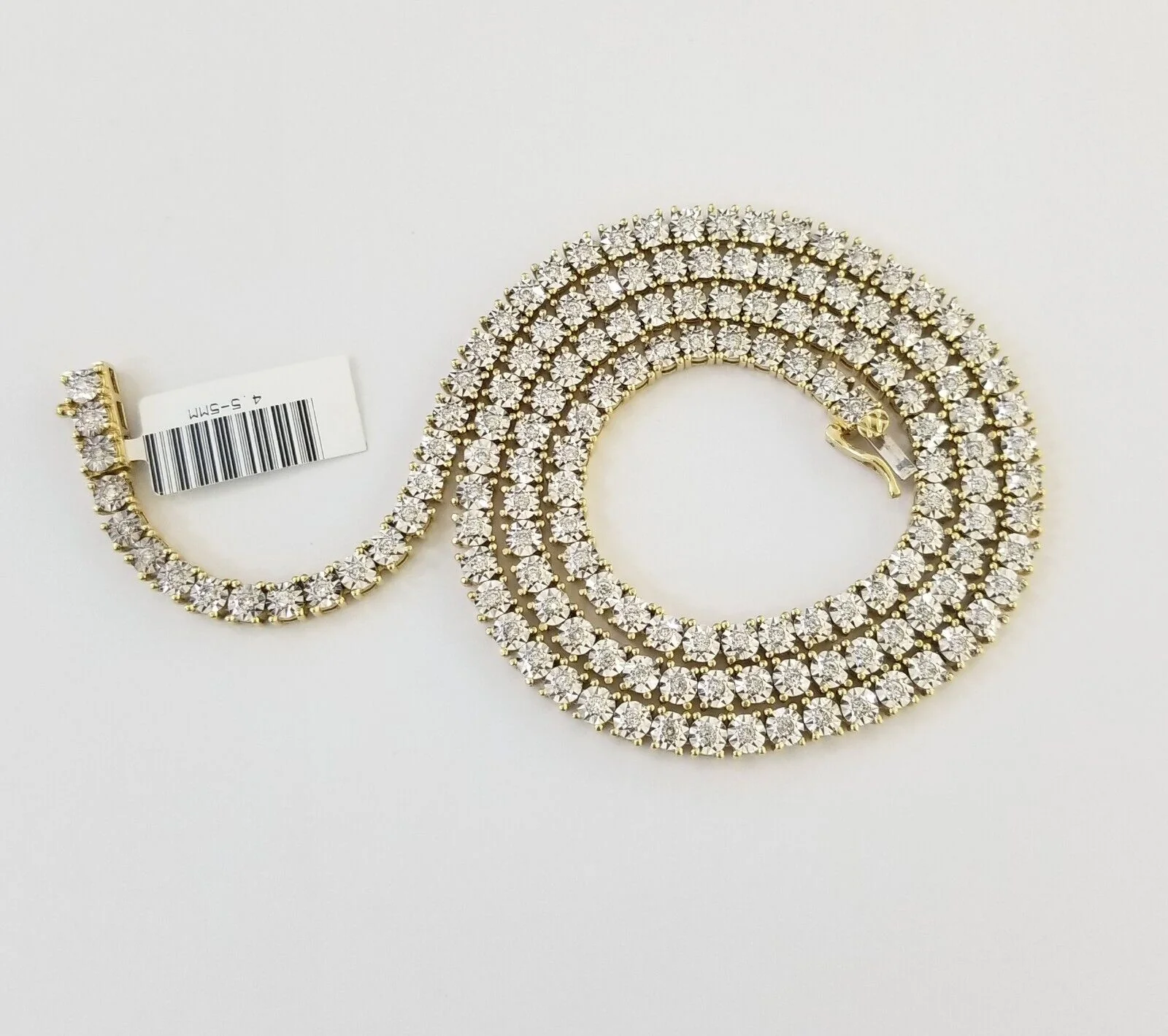 10k Real Yellow Gold Real Diamond Tennis Chain Necklace 2.57CT 22" Inch - Image 2