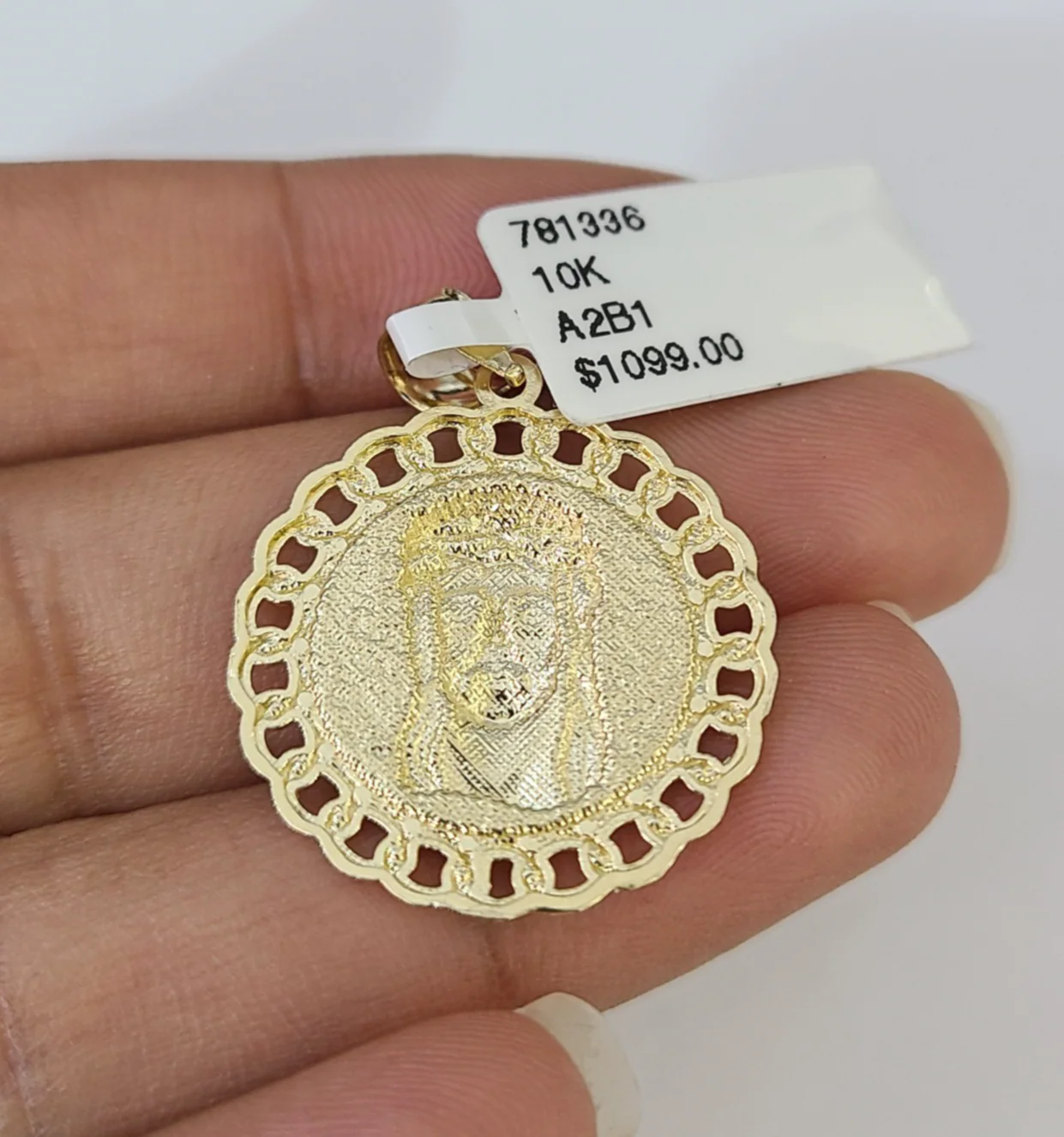 10k Rope Chain Jesus Head Charm Necklace SET 4mm 18"-28" Pendant - Image 6