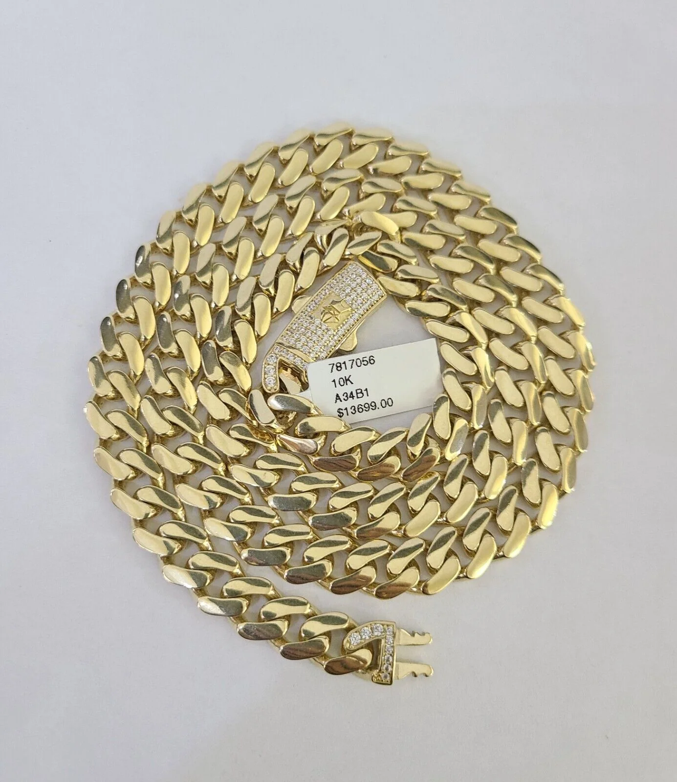 10k Royal Monaco Cuban Link Necklace Chain 9mm 24" REAL Yellow Gold