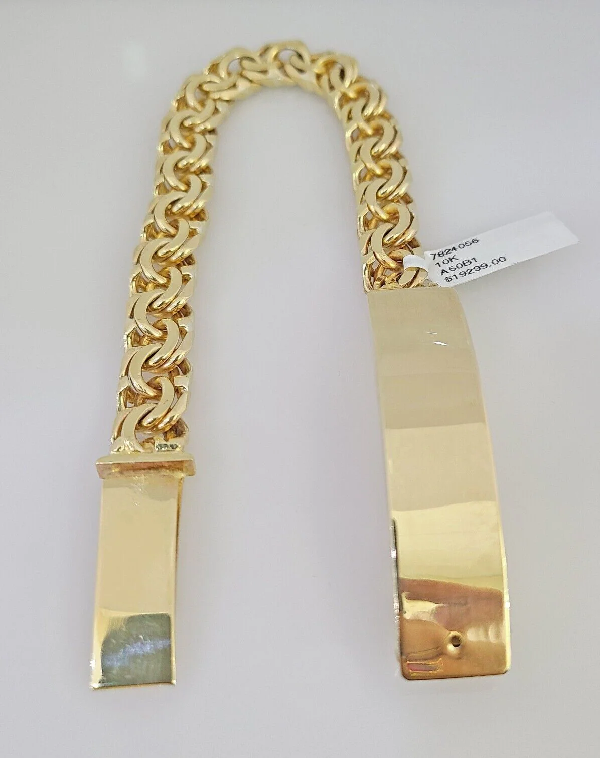 10k Solid Chino ID Bracelet Yellow Gold 9mm 8" Inches Box Lock Real 10kt - Image 2