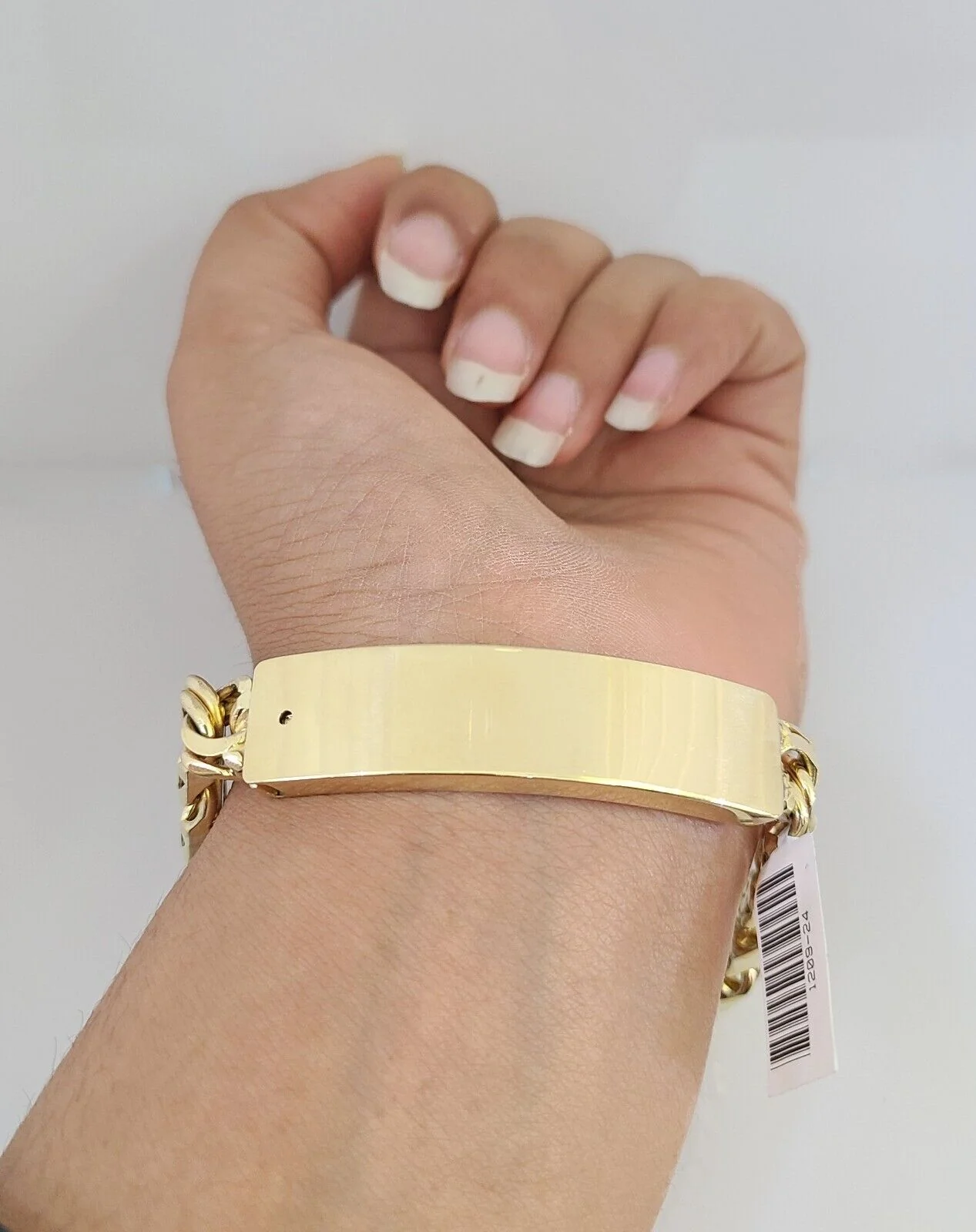 10k Solid Chino ID Bracelet Yellow Gold 9mm 8" Inches Box Lock Real 10kt - Image 4