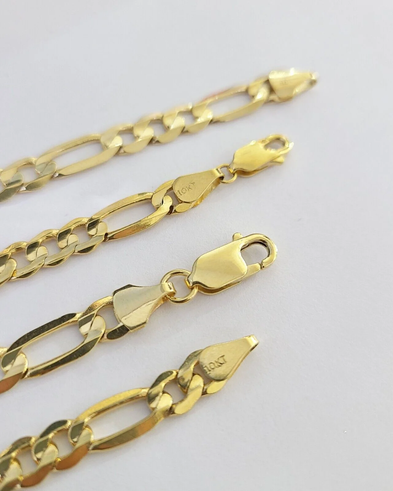 10K Solid Figaro Link Chain Necklace Yellow Gold 6mm 24" 26" 10kt - Image 3