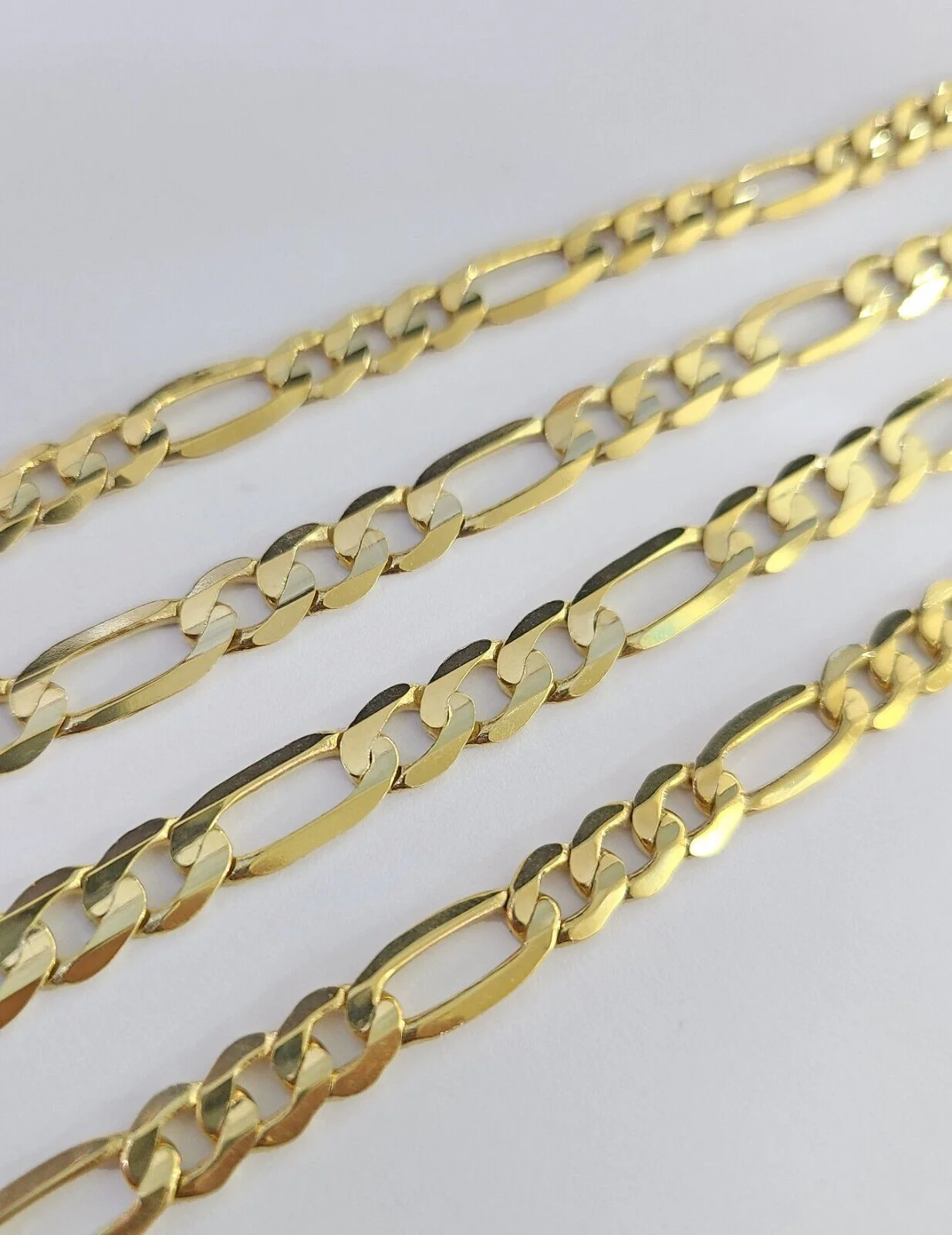 10K Solid Figaro Link Chain Necklace Yellow Gold 6mm 24" 26" 10kt - Image 5