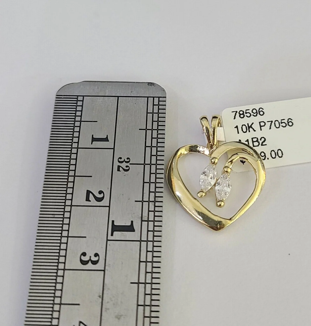 10K Solid Franco Chain Heart Pendant Charm Necklace 16"-22" 1mm Gold Ladies - Image 2