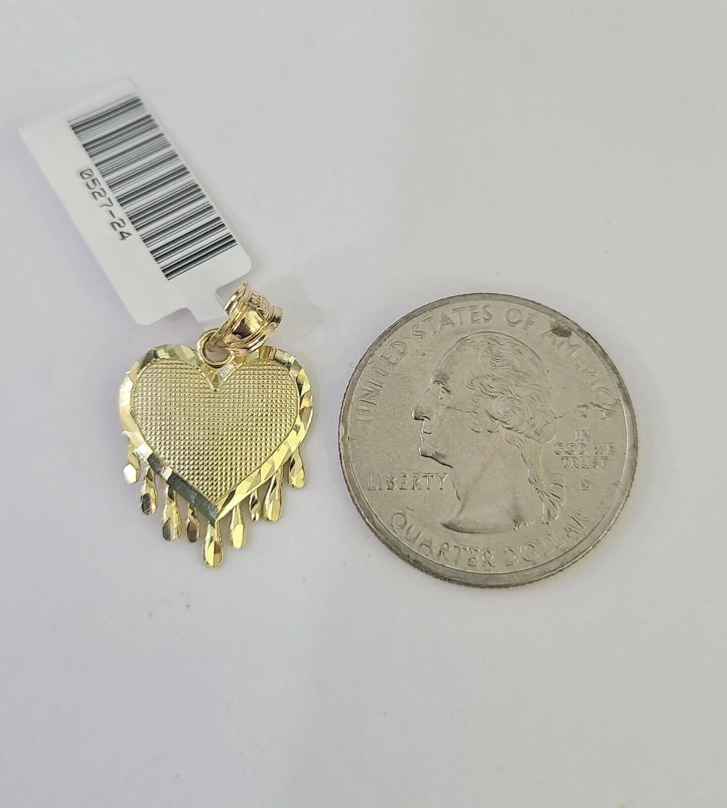 10K Solid Franco Chain Heart Pendant Charm Necklace 16"-24" 1mm Gold Ladies - Image 2