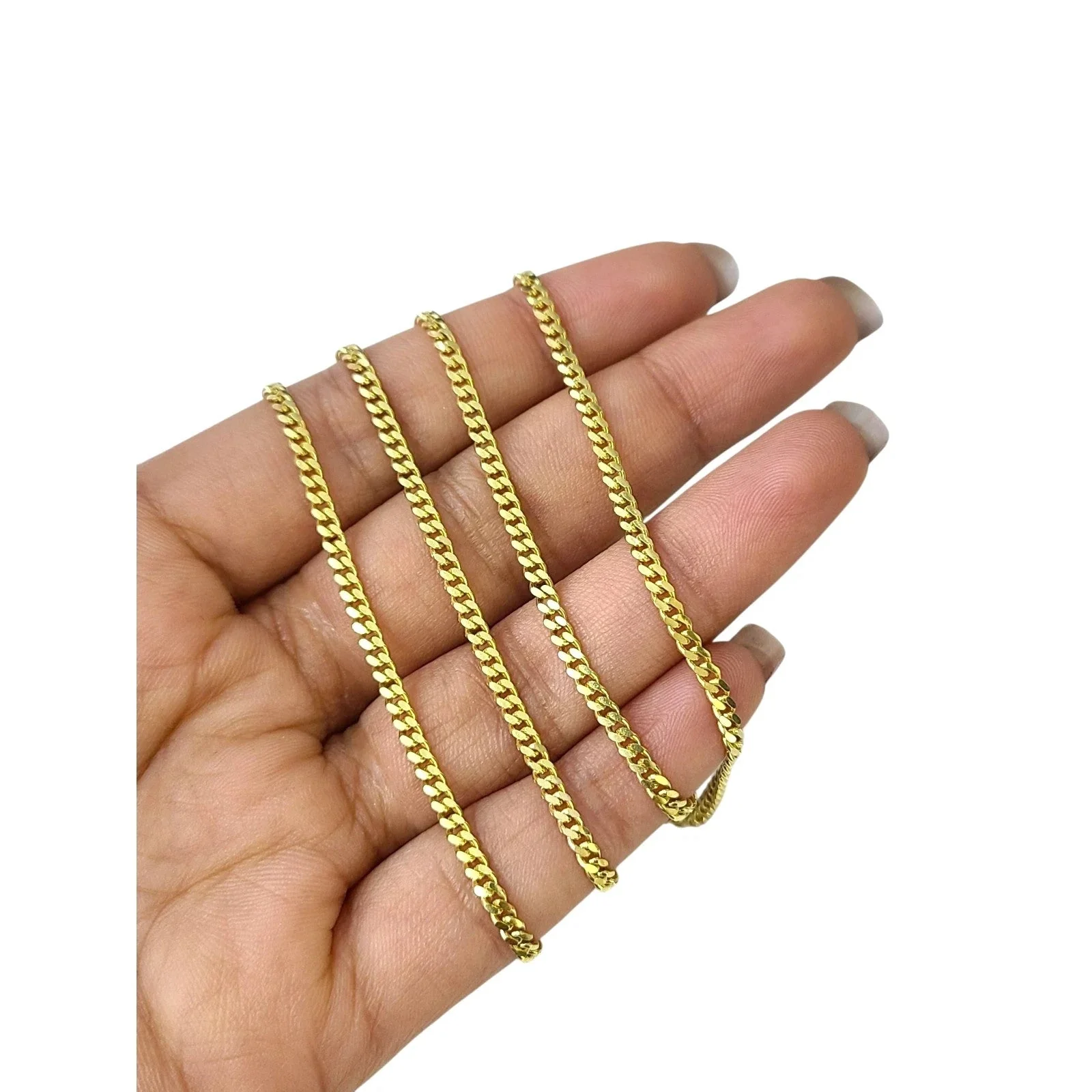 10k Solid Gold Miami Cuban Chain 2mm 3mm 4mm 5mm 18 20 22 24 inch Men Women - Image 4