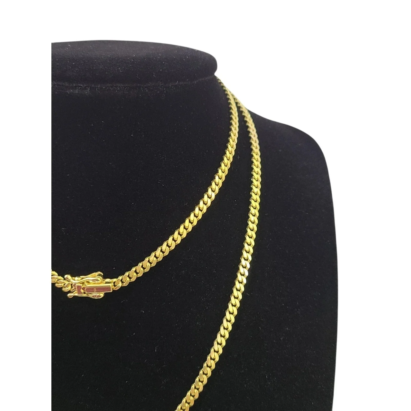 10k Solid Gold Miami Cuban Chain Bracelet Set 3mm 18"-24" Men Women Necklace - Image 9