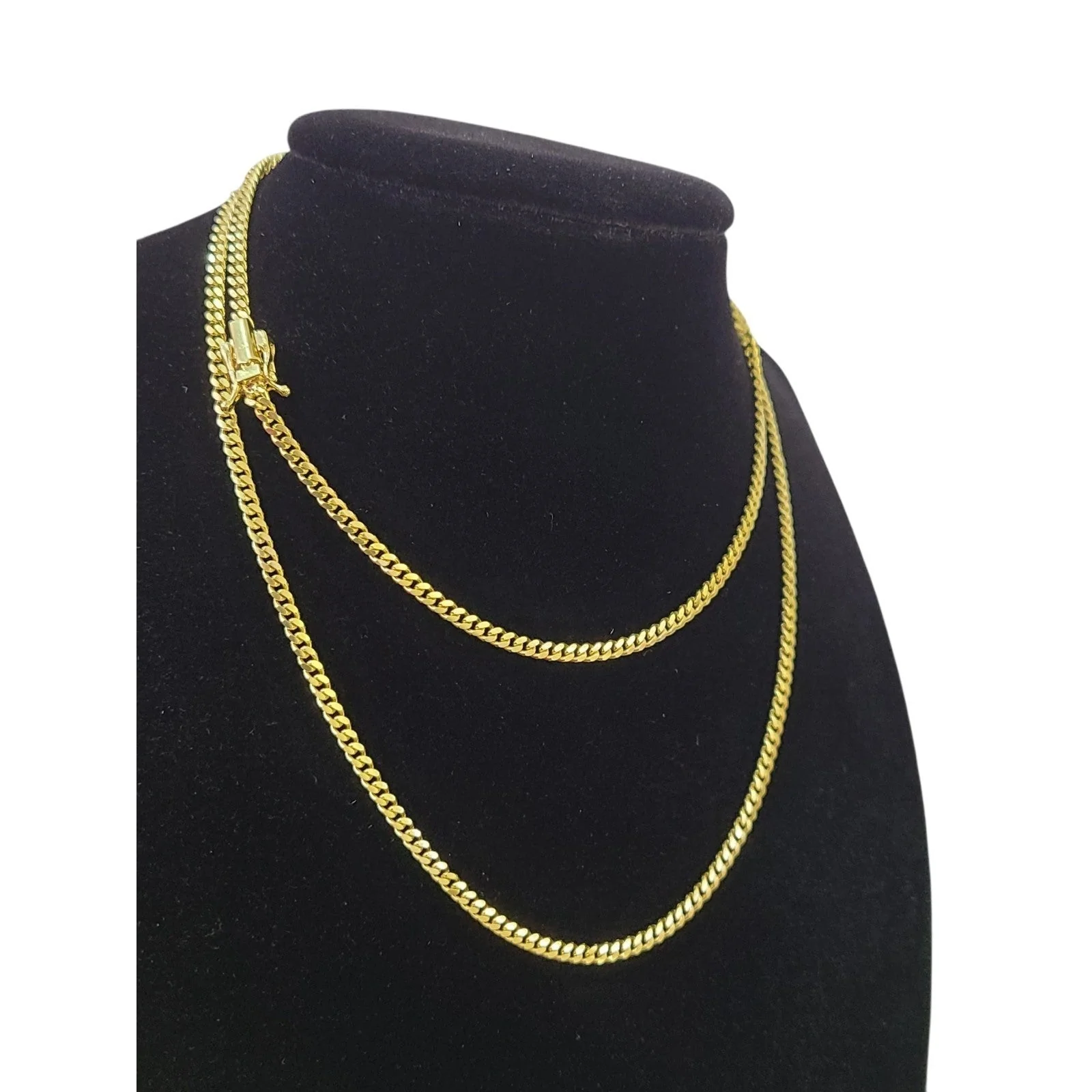 10k Solid Gold Miami Cuban Link Chain 2mm Necklace 18 20 22 24 Inches Men Women - Image 4