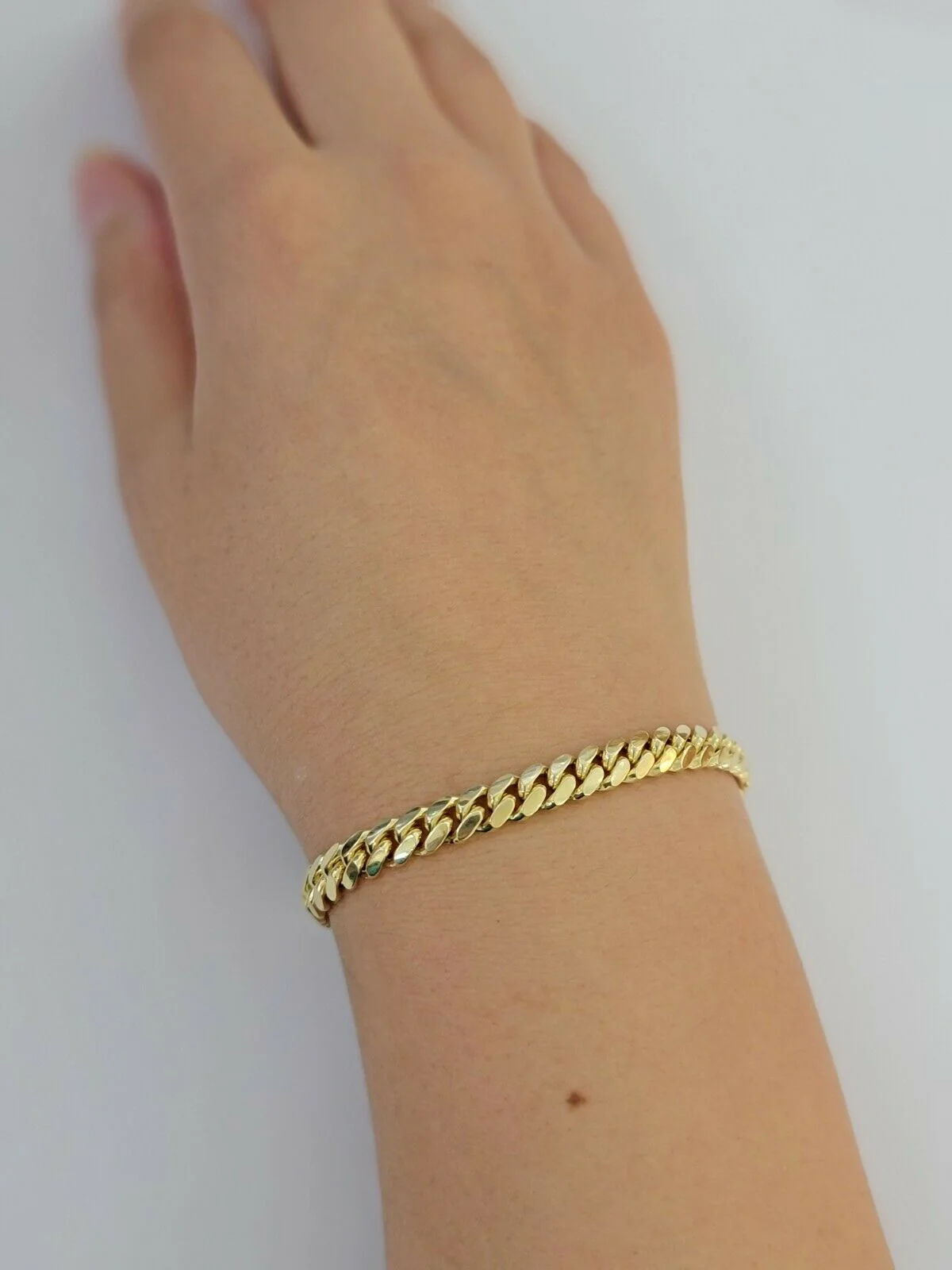 10k solid maimi cuban Link bracelet 7.5 Inch 6mm Real 10kt yellow Gold Men Women - Image 5