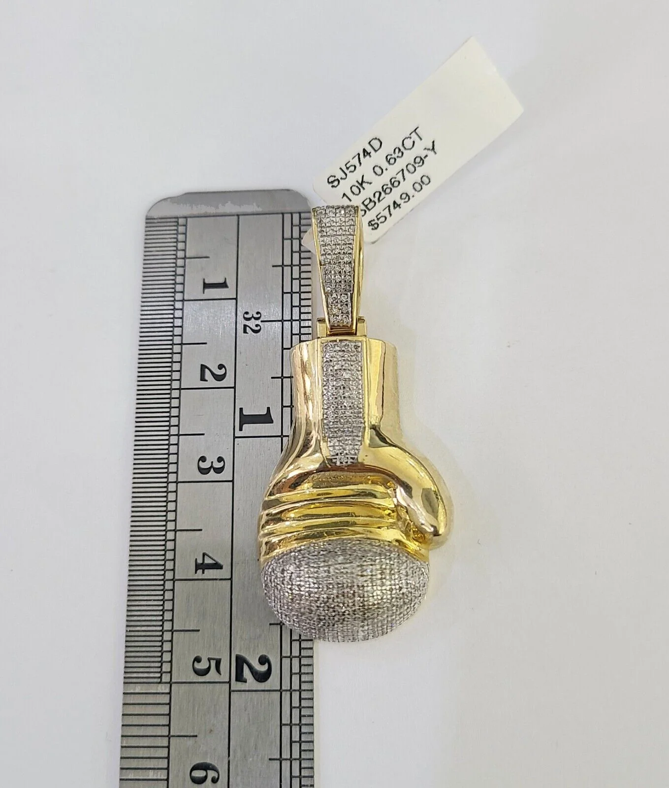 10k Solid Rope Chain Boxing Gloves Charm Diamond Set 4mm 20"-28" Necklace Gold - Image 4