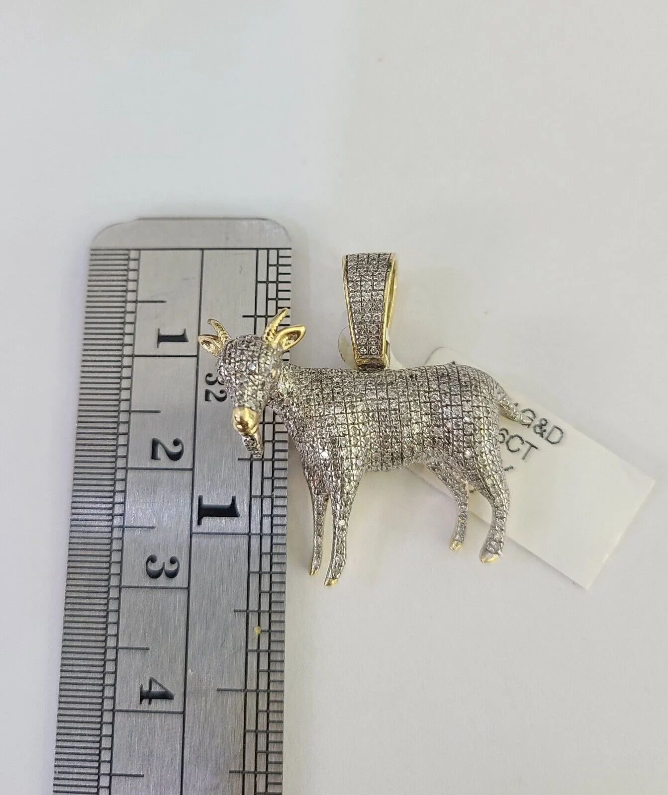 10k Solid Rope Chain Goat Charm Diamond Set 4mm 20"-28" Necklace Gold Yellow - Image 4