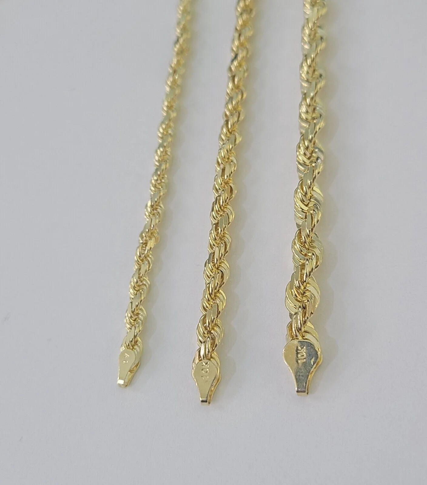 10k Solid Rope Chain Yellow Gold Necklace 4mm 5mm 6mm 20-30Inches Real Men Women - Image 5