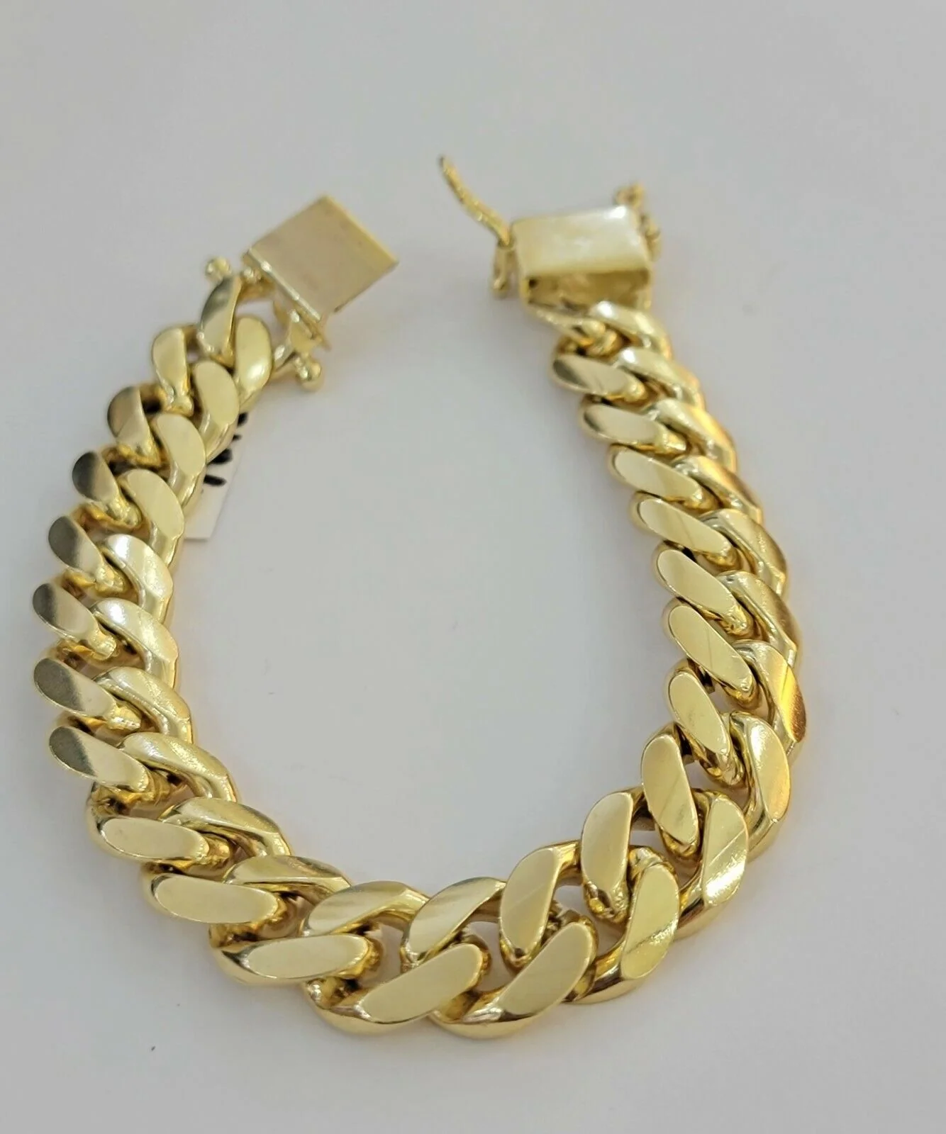 10k solid Yellow Gold Miami Cuban Bracelet 12.5 mm Link 8 inch Men's REAL 10kt - Image 5