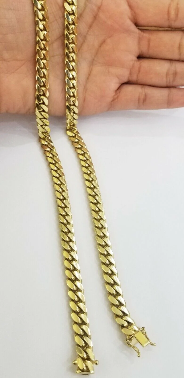 10K SOLID Yellow Gold Miami Cuban Chain 8mm 24" Inch men's Real gold 10kt - Image 7